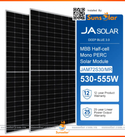 Pin Năng Lượng Mặt Trời JA Solar Mono 555W -  Hướng Dẫn Tư Vấn Báo Giá Thiết Kế Thi Công.